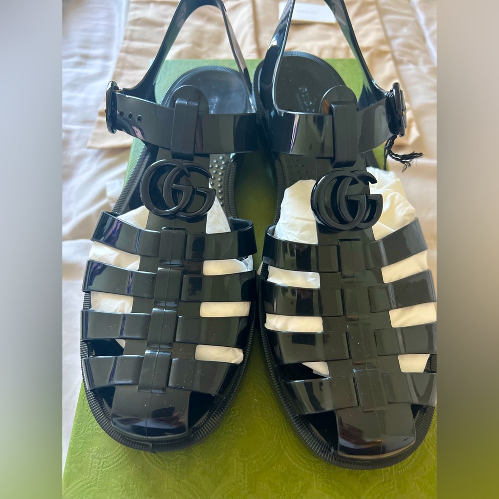 GUCCI Rubber Strap Sandals